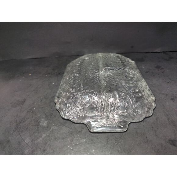 Indiana Glass Pineapple Floral Platter,‎ Depression Glass Tray, 11.5" X 7.5, Vtg - Picture 7 of 10